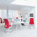Rote ergonomische HAG Stühle Büro